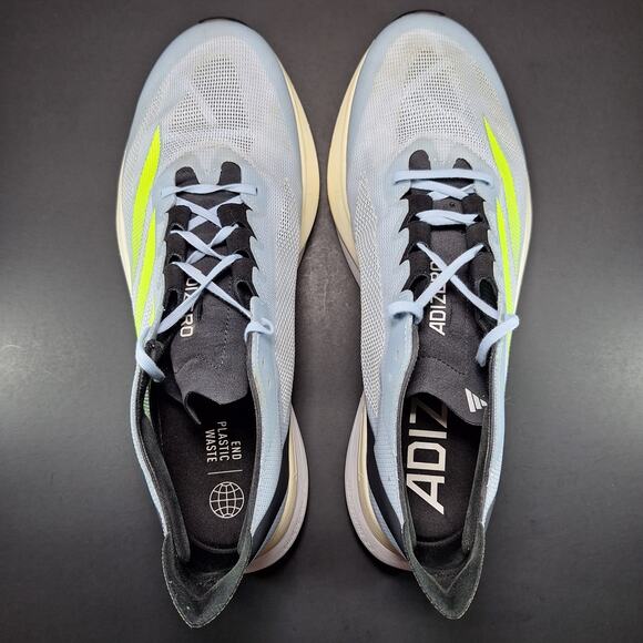 Adidas Adizero Boston 12 Wonder Blue Lucid Lemon Shoes ID4233 Men's Size 12 - Picture 8 of 12